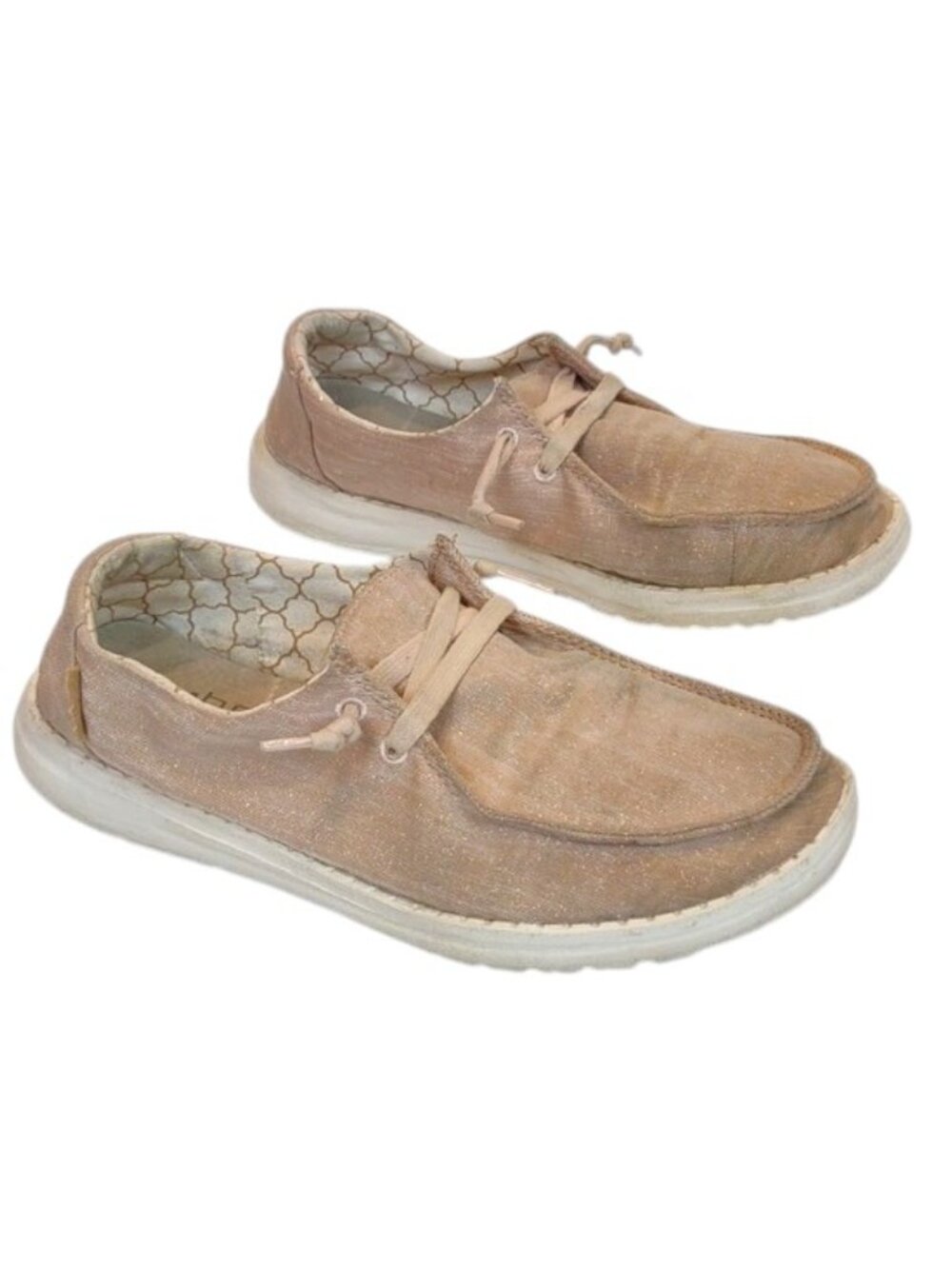 Hey Dude Women's Wendy Sparkly Rose Gold Slip-On Shoes